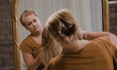 putting wig on 2